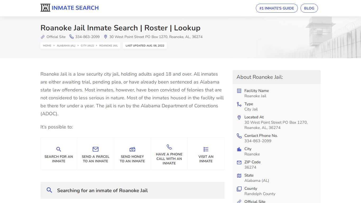 Roanoke Jail Inmate Search | Roster | Lookup